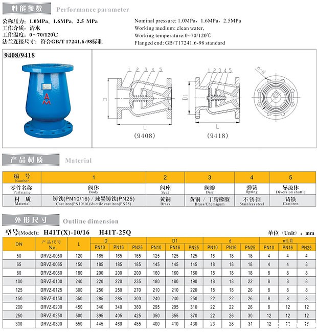 米兰app下载免费安装苹果手机静音式止回阀9408/9418技术参数