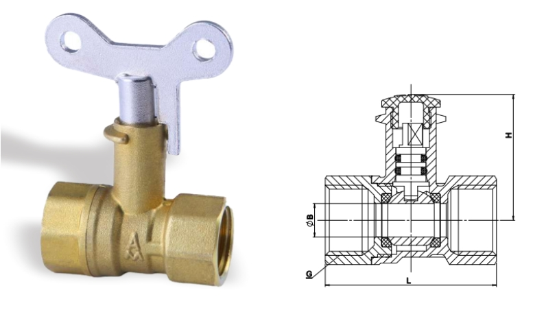 黄铜带锁球阀2243结构图